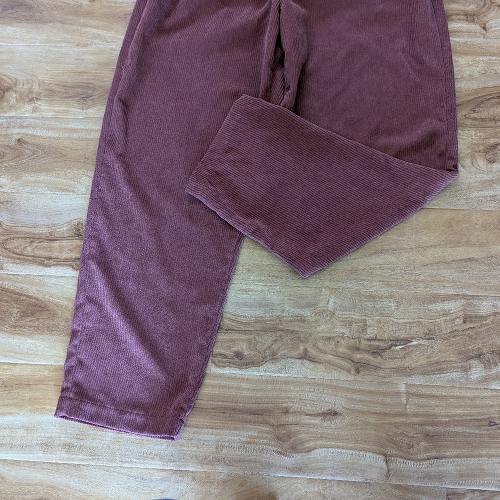 Madewell Corduroy High-Rise Tapered Pants Size 10 Dusty Redwood - Picture 6 of 15